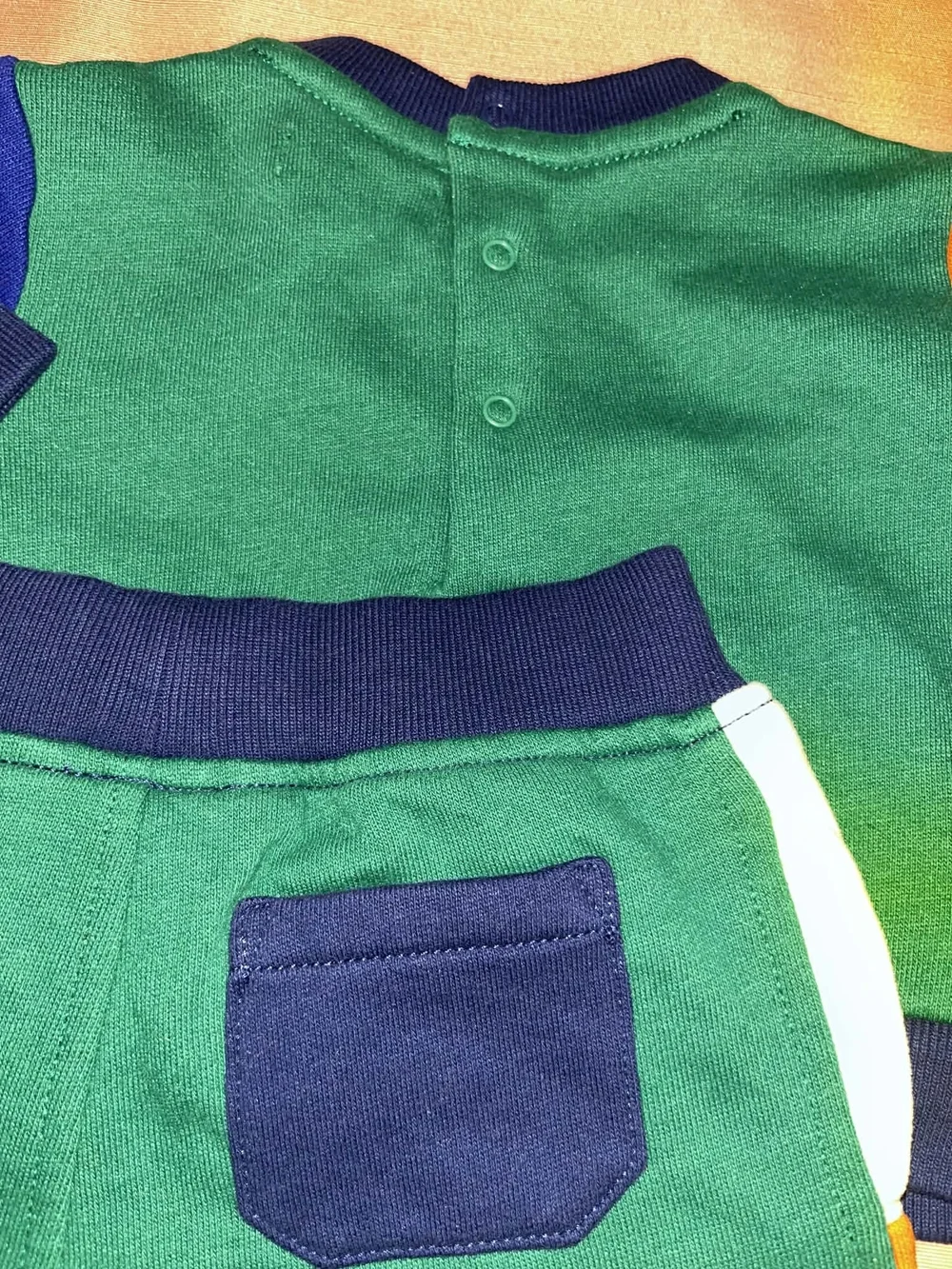 Polo by Ralph Lauren Kids Colorblock Sweatshirt & Shorts Set - Navy/Orange/White